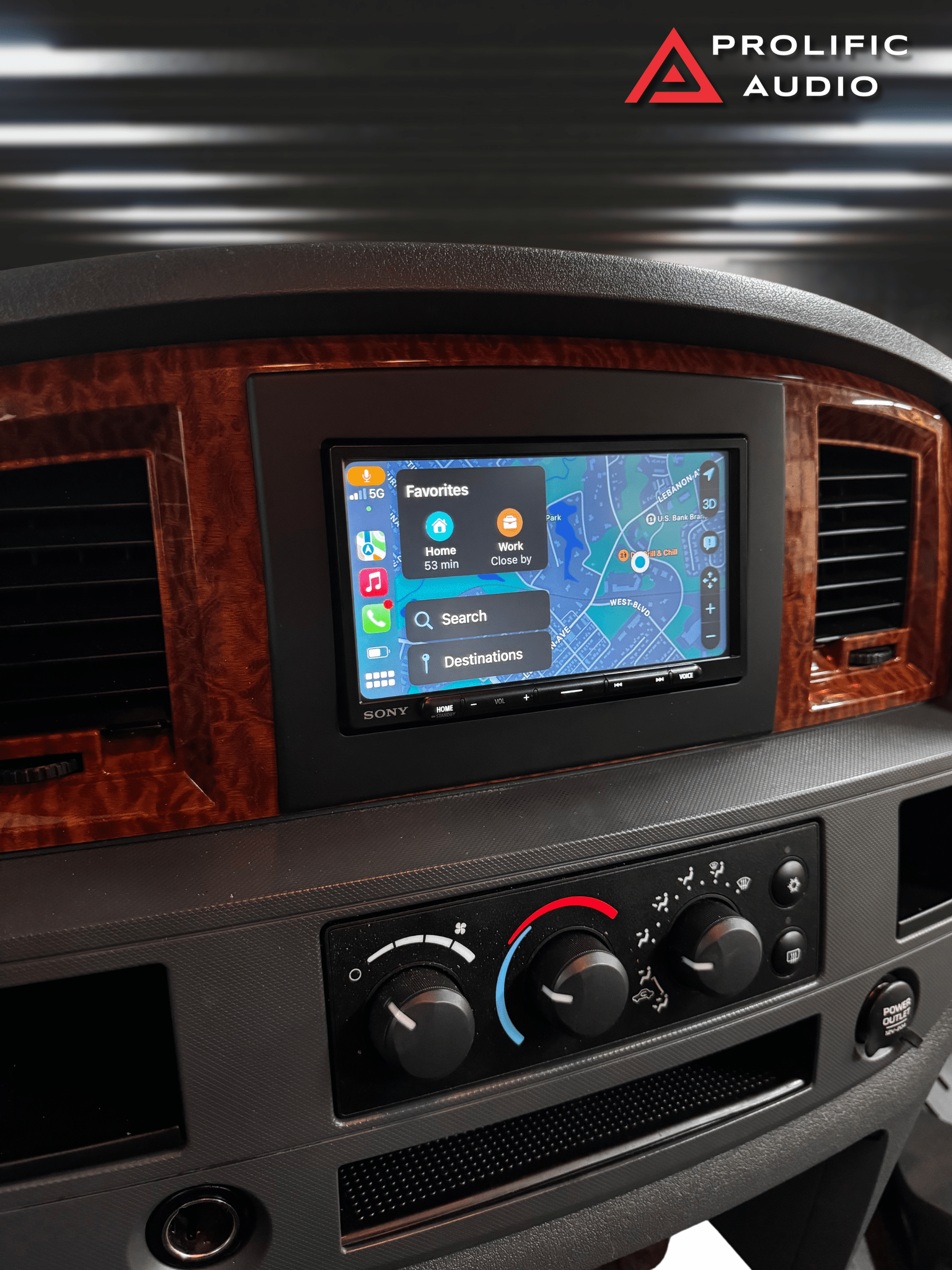 Prolific Audio Sony XAV9000ES Double Din Radio Kit for Ram Truck 2006-2010 - Image 1